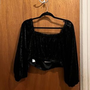 Zara Velvet Off The Shoulder Top